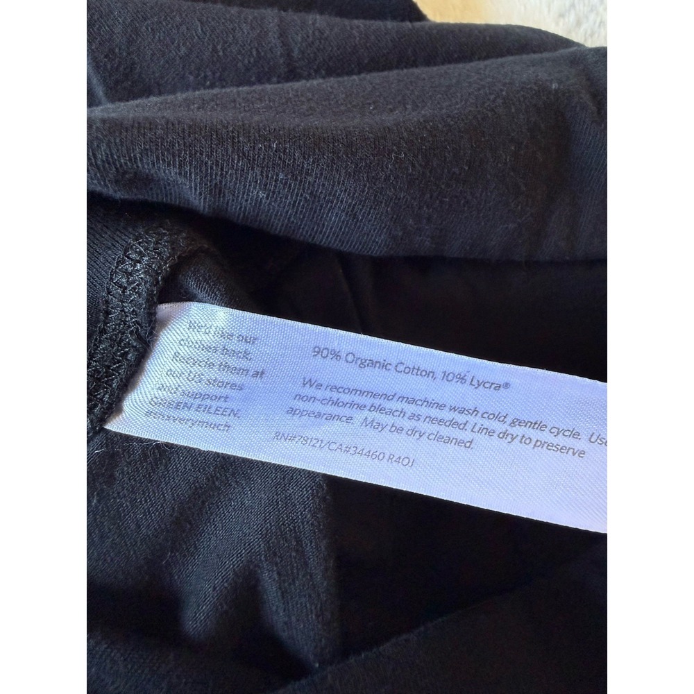 Eileen Fisher Black Cropped Leggings Women's Medium Zip Pocket Stretch Capri - Picture 6 of 8
